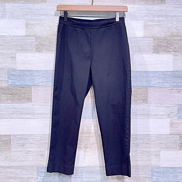 Clara Sun Woo Pull On Capri Pants Black Mid Rise Stretch Office Womens Small - Picture 1 of 5